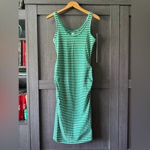 Old Navy Maternity Green Striped Sleeveless Cotton Dress